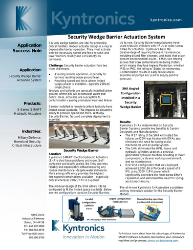 Security Wedge Barrier Actuation System