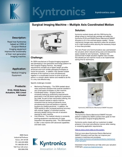 Surgical Imaging Machine Actuation System