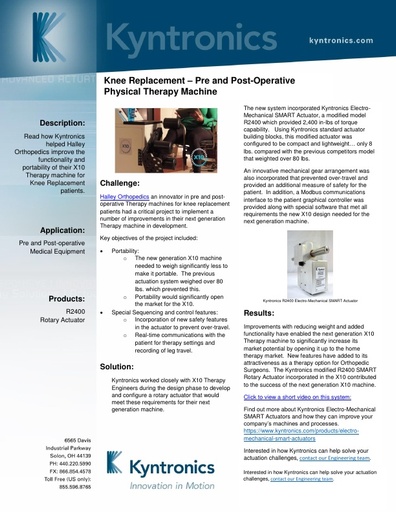 X10 Physical Therapy Machine for Knee Replacement