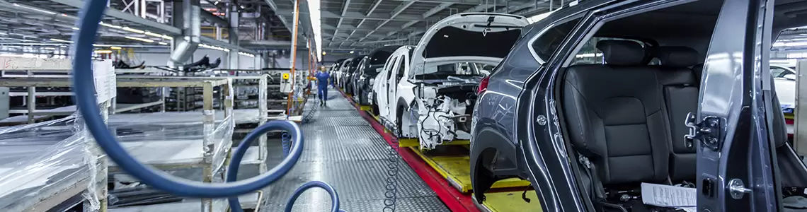 automobile assembly line using actuators